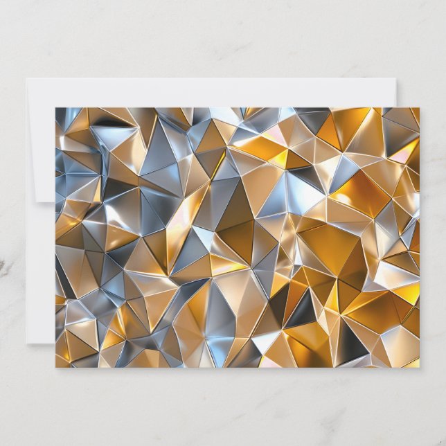 Modern metallisk abstrakt guld silver geometrisk meddelande (Framsida)