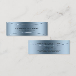 Modern Metallisk blå Struktur-bakgrund Mini Visitkort