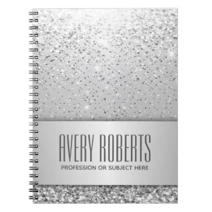 Modern Metallisk Elegant silver Anteckningsbok