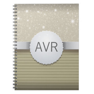Modern Metallisk Elegant White Guld Anteckningsbok