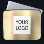 Modern metallisk Guld-Anpassningsbar Logotyp - Frä Laptop Fodral<br><div class="desc">Modern Silver Faux Metallic Stainless Guld Elegant Anpassningsbar Logotyp  Marknadsför bärbara datorer eller Sleeve Marknadsföringsreklam för Fodral. Det här fodral kan anpassas så att det omfattar företagets eller företagets logotyp.</div>