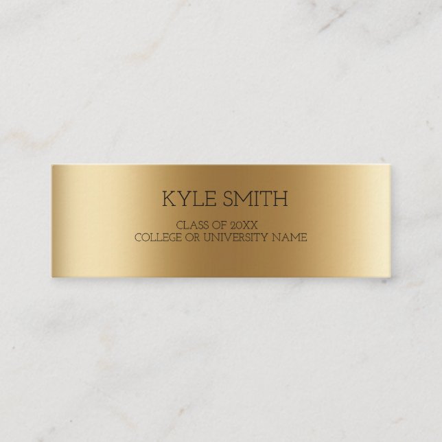 Modern Metallisk Guld-profilkort (Framsida)