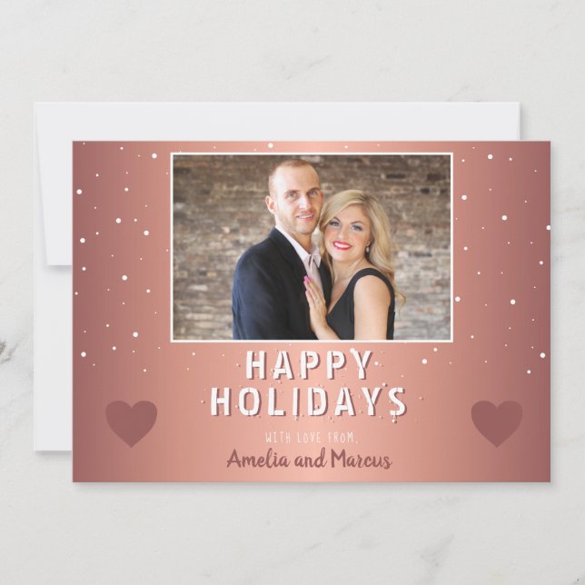 Modern Metallisk hjärtsnöflingor - jul (Framsida)