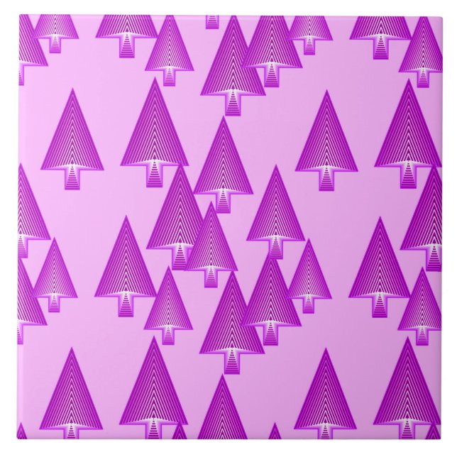 Modern metallisk Julgranar - violett Kakelplatta (Framsidan)