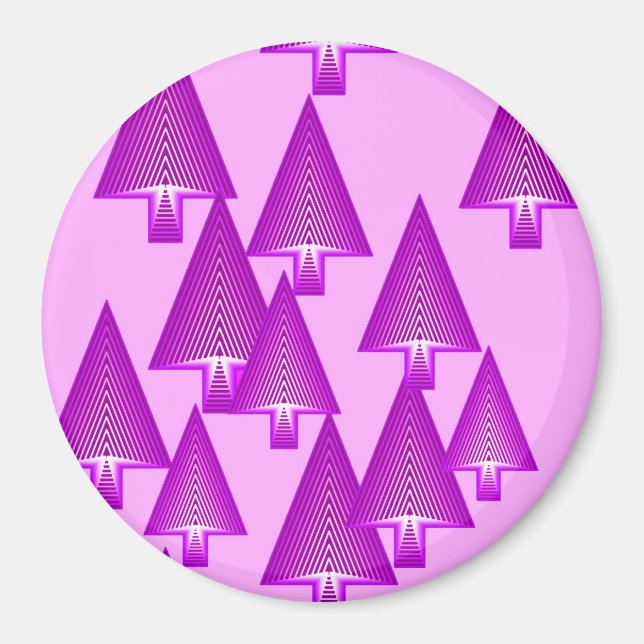 Modern metallisk Julgranar - violett Magnet (Framsidan)