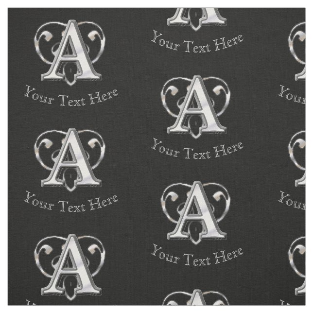 Modern metallisk monogram (A) Tyg (Provkarta)