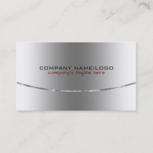 Modern Metallisk Shine Silver-design Visitkort
