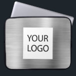 Modern metallisk Silver-Anpassningsbar Logotyp - F Laptop Fodral<br><div class="desc">Modern Silver Faux Metallic Stainless Steel Elegant Logotyp Anpassningsbar Promotional Laptop Bag eller Sleeve Promotional Fodral. Det här fodral kan anpassas så att det omfattar företagets eller företagets logotyp.</div>