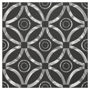 Modern metallisk Silver och svart geometrisk Mönst Tyg
