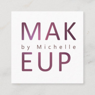 Modern Metallisk typografi Makeup Artist Fyrkantigt Visitkort