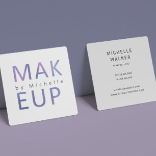 Modern Metallisk typografi Makeup Artist Fyrkantigt Visitkort