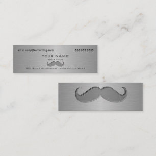 Modern metallisk utskrift i Mustache Mini Visitkort