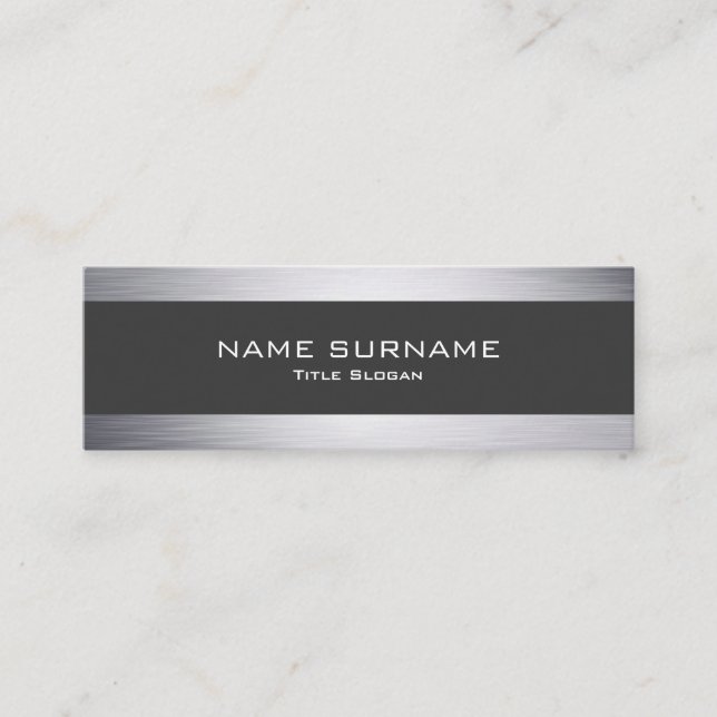Modern metallisk visitkort för silverstilkortkort (Framsida)