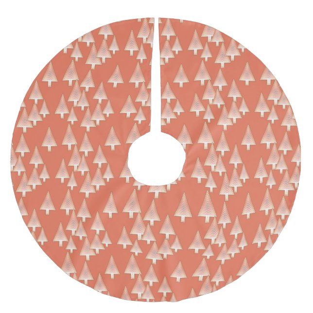 Modern metalliskt Julgranar - koppar och rost Julgransmatta Borstad Polyester (Framsidan)