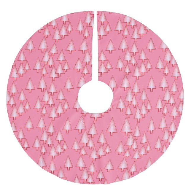 Modern metalliskt Julgranar - korallets rosa Julgransmatta Borstad Polyester (Framsidan)