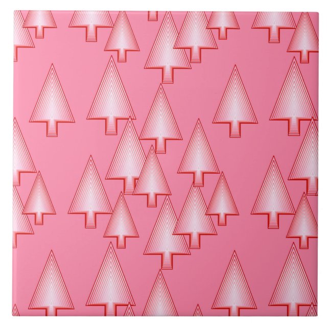 Modern metalliskt Julgranar - korallets rosa Kakelplatta (Framsidan)