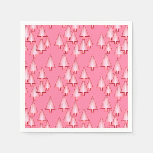 Modern metalliskt Julgranar - korallets rosa Pappersservett (Framsidan)