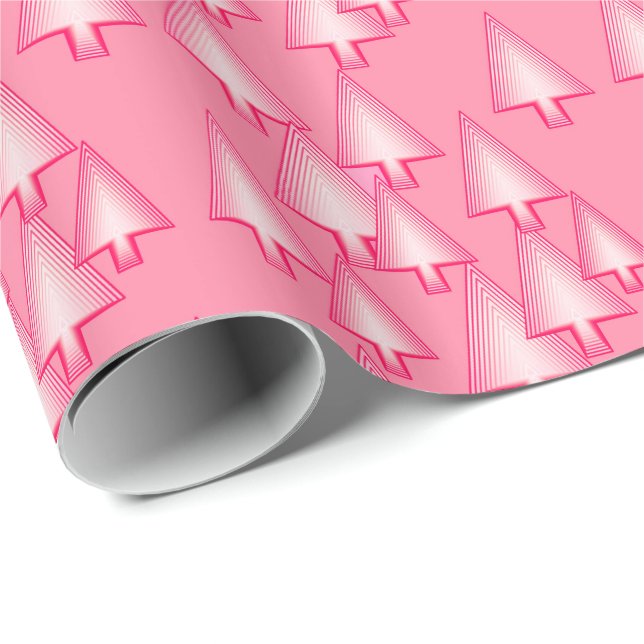 Modern metalliskt Julgranar - korallets rosa Presentpapper (Rullad Hörn)