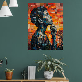 Modern Metropolitansk Soul Mixed Media Porträtt Poster