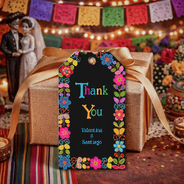 Modern mexikansk blomsterbröllop presentetikett