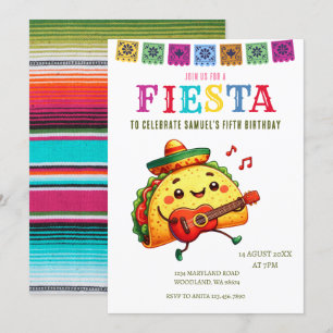 Modern mexikansk fiesta Birthday Inbjudningar