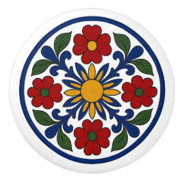 Modern mexikansk talavera Folk Art Ceramic Knob Knopp