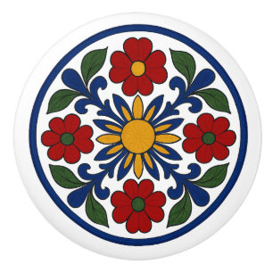 Modern mexikansk talavera Folk Art Ceramic Knob Knopp