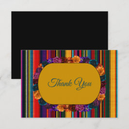 Modern mexikanska blommor bröllop gult tack kort