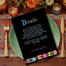 Modern mexikanskt bröllop-kort för detaljer tilläggskort