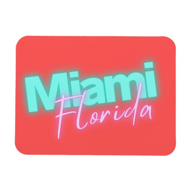 Modern Miami Neon Ljus Magnet (Horisontell)