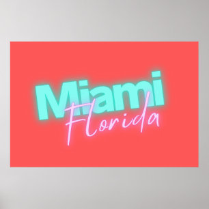 Modern Miami Neon Ljus Poster