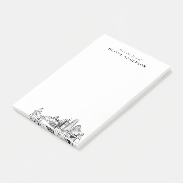 Modern Miami Professionell Gift Personlig Post-it Block (Vinklad)