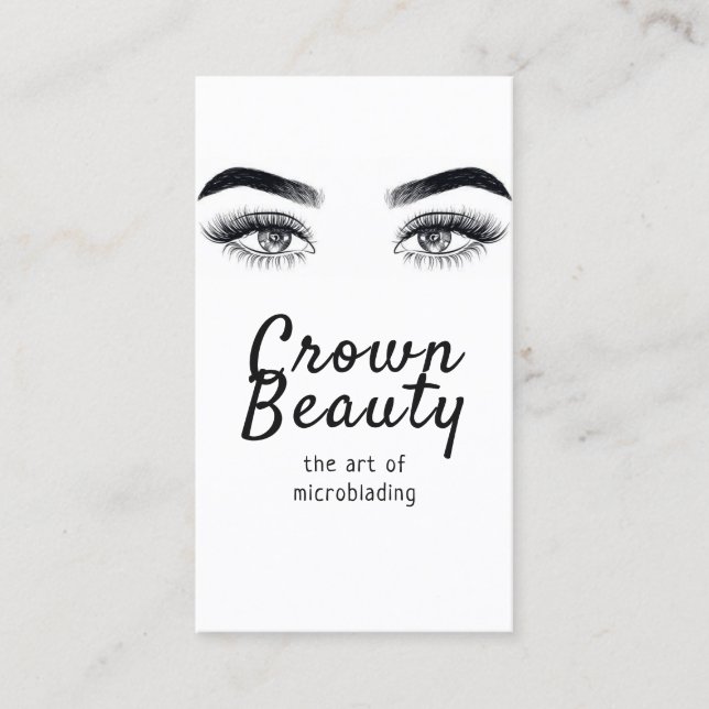Modern Microblading, Ögonbryn, Permanent Makeup Visitkort (Framsida)