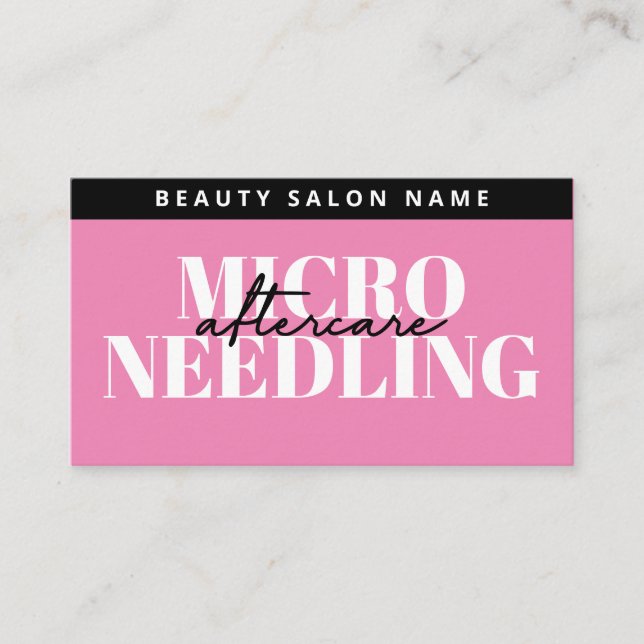 Modern Microneedling Aftercare-instruktionskort Visitkort (Framsida)