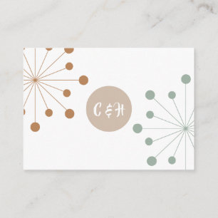 Modern Mid Century Atomic Starburst Bröllopsinbjud Tilläggskort