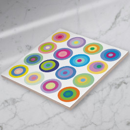 Modern Mid Century Färgglada Cirklar Mönster Kakelplatta