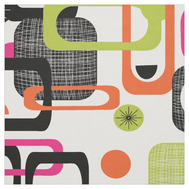 Modern Mid Century Funky Geometrisk Mönster Tyg (Provkarta)