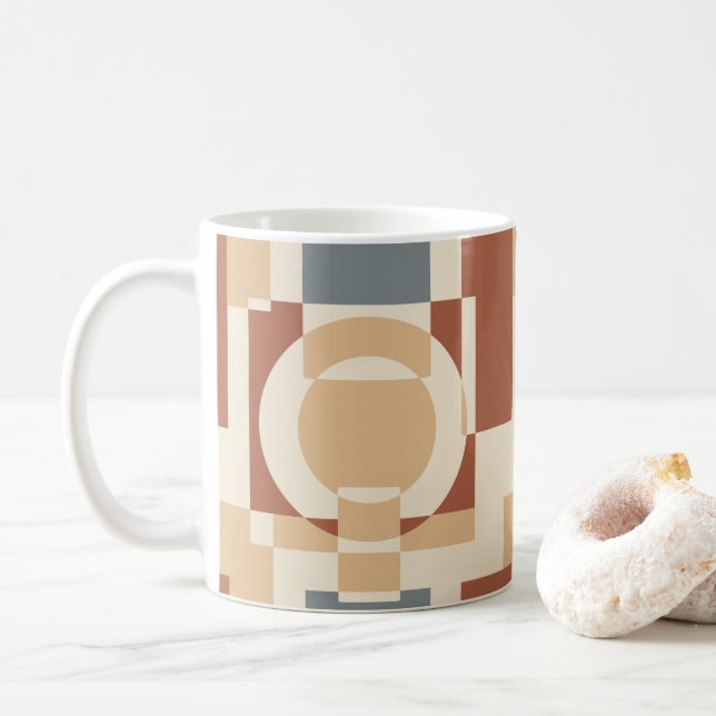 Modern Mid Century Geometrisk Abstrakt Kaffemugg (Med munk)