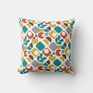 Modern Mid Century Geometrisk Färgrik Retro Kudde