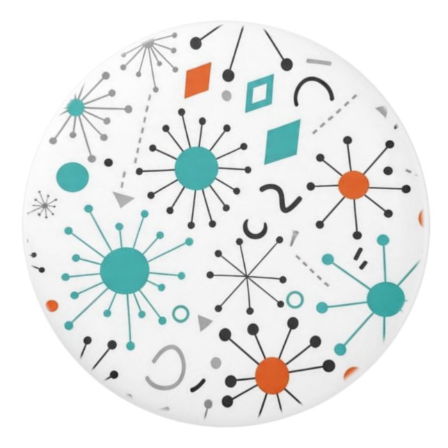 Modern Mid Century Retro Atomic Abstract Knopp (Framsidan)