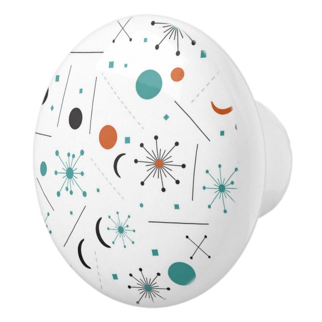 Modern Mid Century Retro Atomic Abstract Knopp (Höger)