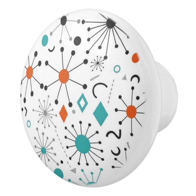 Modern Mid Century Retro Atomic Abstract Knopp (Höger)