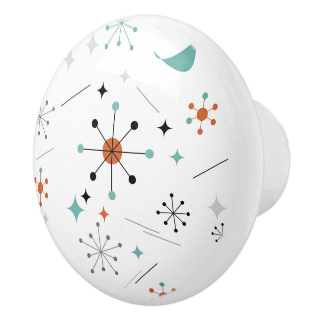 Modern Mid Century Retro Atomic Abstract Knopp (Höger)