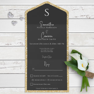 Modern middag i Guld Glitter & Black Glam