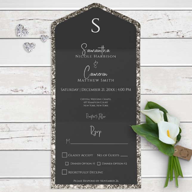 Modern middag i Silver Glitter & Black Glam (Skapare uppladdad)