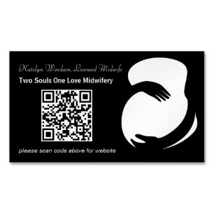 Modern Midfru Doula Moderskap Black QR-kod Magnetiska Visitkort