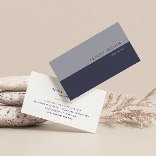 Modern Midnight Blue Colorblock Visitkort