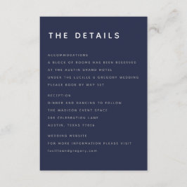 Modern Midnight Blue Editorial All Caps Enclosure  Tilläggskort