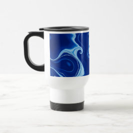 Modern Midnight Indigo Blå Bläcktvätt Anpassad Resemugg
