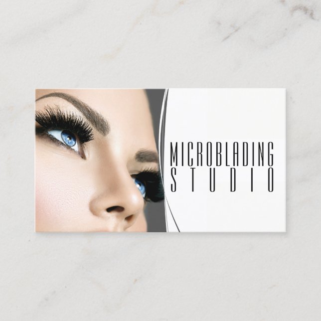 Modern mikroblading , Eyebrows, Permanent Makeup Visitkort (Framsida)